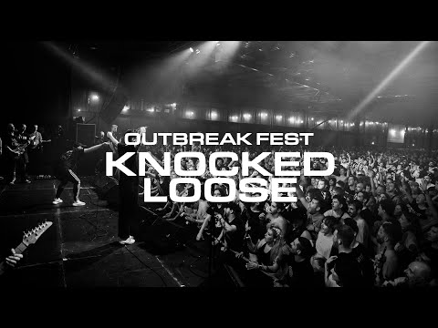 Knocked Loose performing at Outbreak Fest in Manchester in 2022