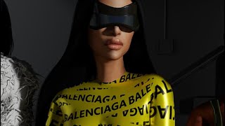 Kim Kardashian wrapped in Balenciaga packing yellow tape/ fall 2022#kardashian #parisfashionweek