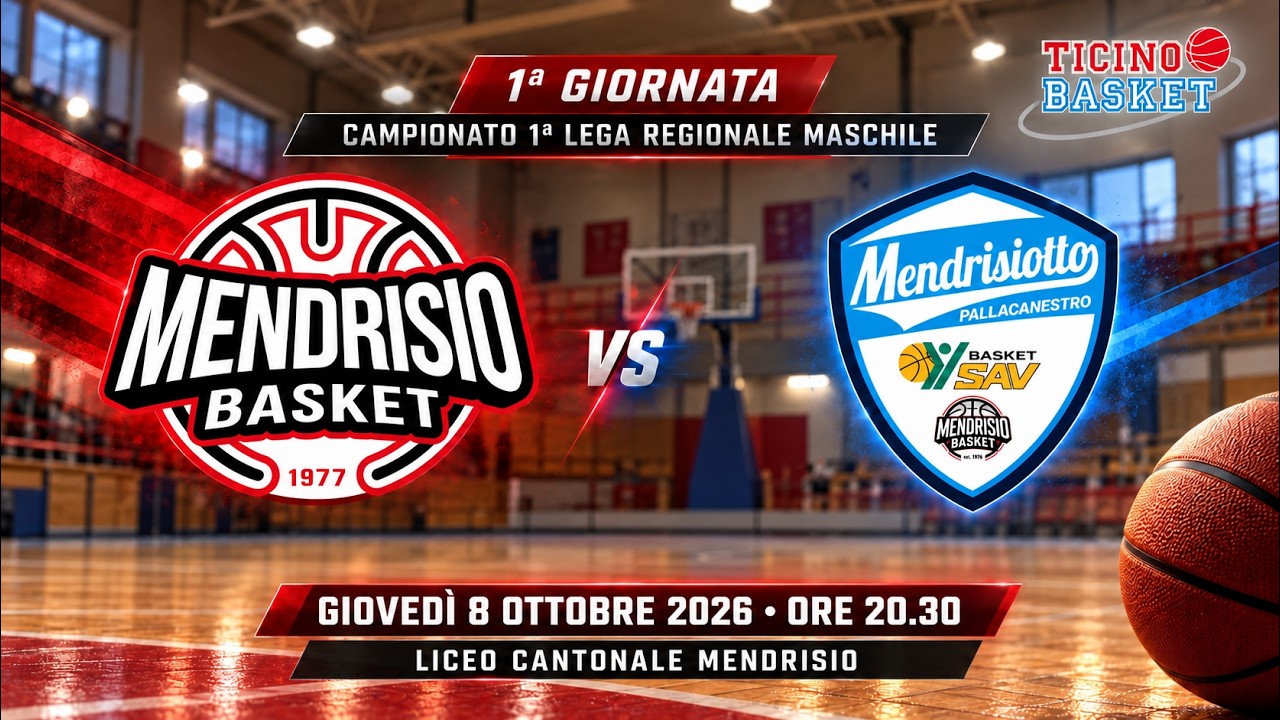 🏀 MENDRISIO BASKET vs RPM 1LR | 1ª Gara di Andata – 1ª Lega Regionale Maschile | LIVE #basketball