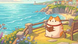 Peaceful Ocean View with Mochi 🌊 Serene Lofi Beats for Reading & Relaxing 📖 Find Calm