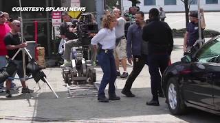 Jennifer Lopez Shooting ACTION SCENE For 'Shades of Blue' | ON SET FOOTAGE video