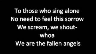 Black Veil Brides _Fallen Angels_ lyrics (on screen)