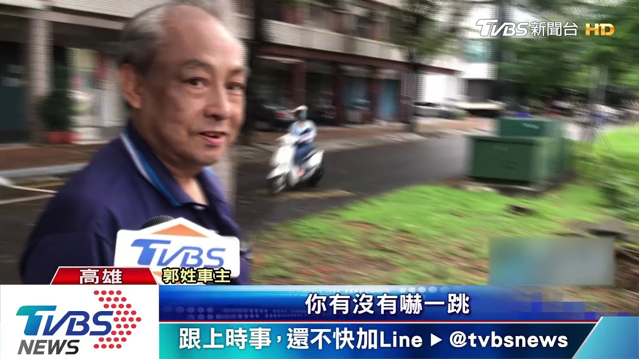大雷雨襲擊高雄 路樹突然倒塌壓廂型車
