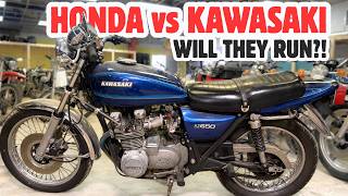 Honda vs Kawasaki — Which 70's 4 Cylinder Will Start First?!