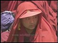 Buddhist Monks Sit In Protest Delhi For The Tibetan Cause In 1998
