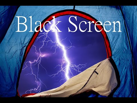 Gewitter mit Regen auf Zeltdach 5 Stunden, Black Screen