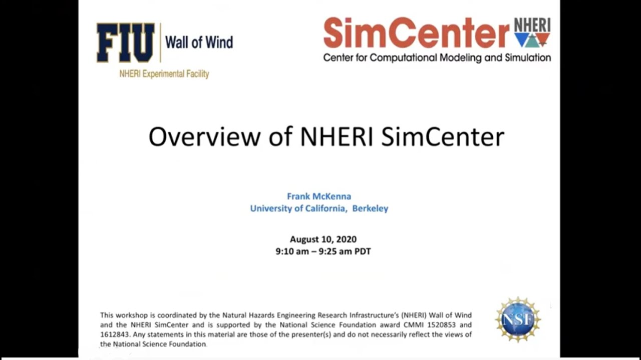 SimCenter Sessions | Overview of the NHERI SimCenter
