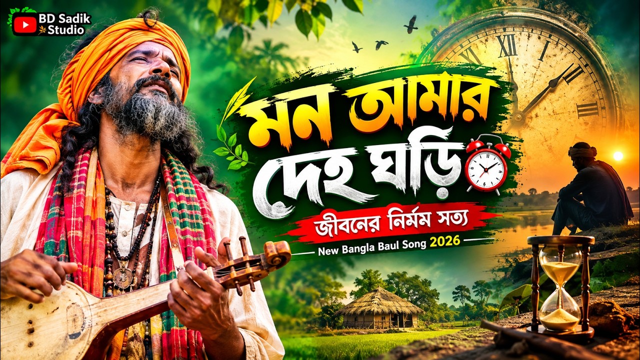 মন আমার দেহ ঘড়ি ⏰ | Mon Amar Deho Ghori | জীবনের নির্মম সত্য | New Bangla Baul Song 2026