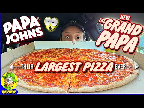 Papa John's® GRAND PAPA Pizza Review 👨‍🍳💪🍕 HUGE 18-Inch New York-Style Beast! 🫨 Peep THIS Out! 🕵️‍♂️