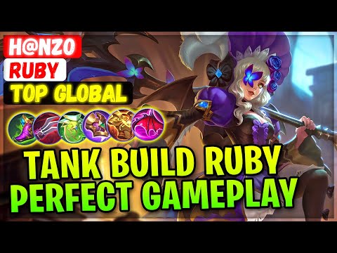 Tank Build Ruby Perfect Gameplay [ Top Global Ruby ] H@nzo - Mobile Legends Emblem And Build