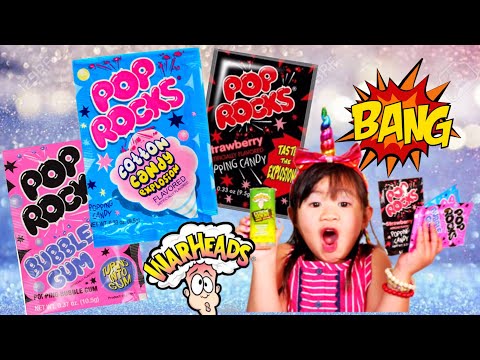 MUKBANG FOR KIDS : POP ROCKS + POPPING BUBBLE GUM  + WARHEADS EXTREME SOUR REACTION + SOUR PUNCH