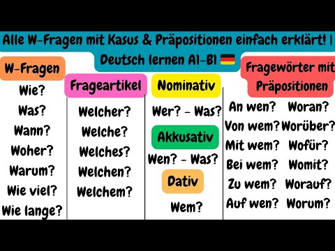 📝 Wer, Wen, Wem? Wo oder Wohin? – Alle Fragewörter mit Kasus & Präpositionen erklärt!