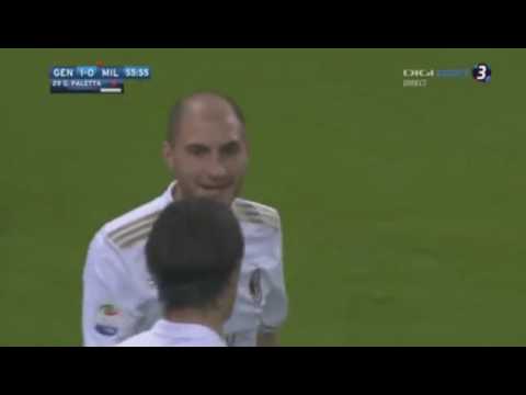 Gabriel Paletta Killer Rigoni Red Card Genoa vs Milan 1 0