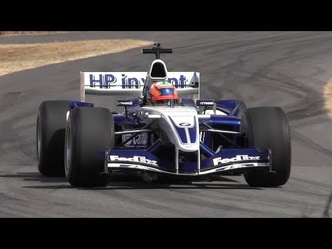 Thumbnail for 2004 Williams-BMW FW26 F1 V10 w/ Aggressive TC Sound driving up Goodwood Hillclimb! by Supercar, BMW, video, WiLL, Car, 2004, vide