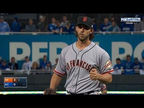 WS2014 Gm1: Bumgarner holds Royals to one run in win