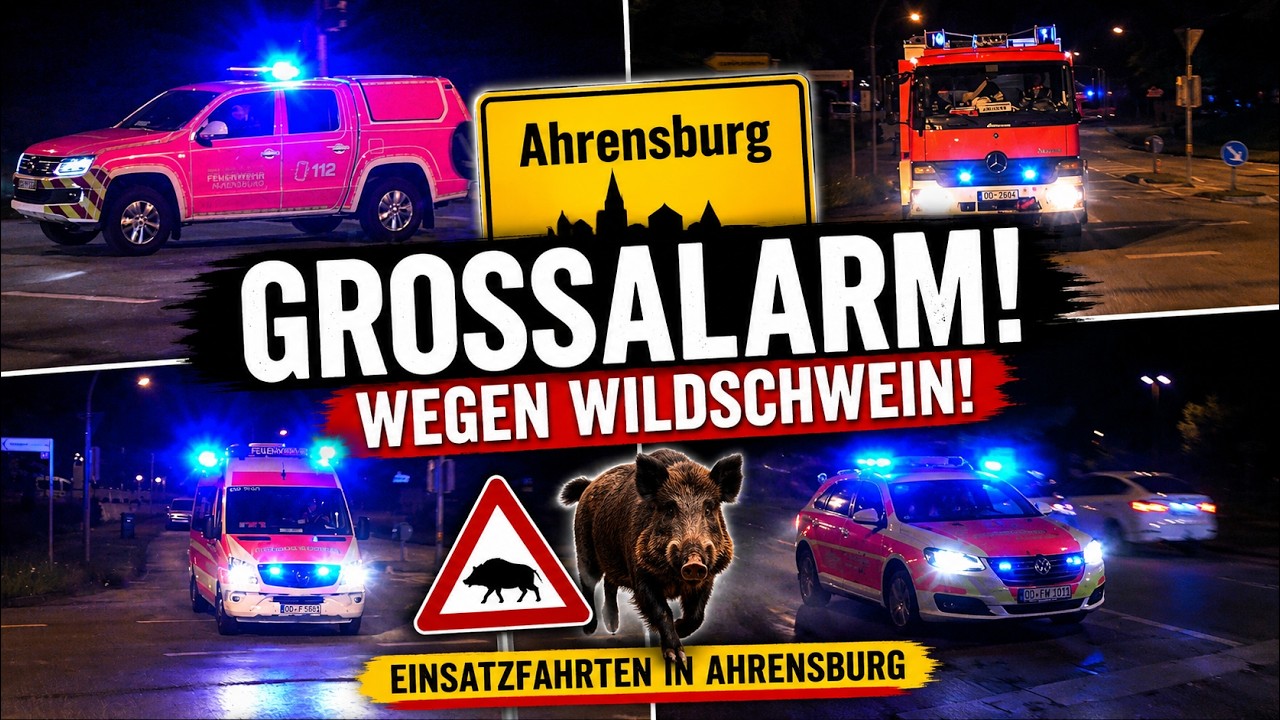 Neu folierter KdoW | Wildschwein sorgt für Großeinsatz in Ahrensburg! Einsatzfahrten