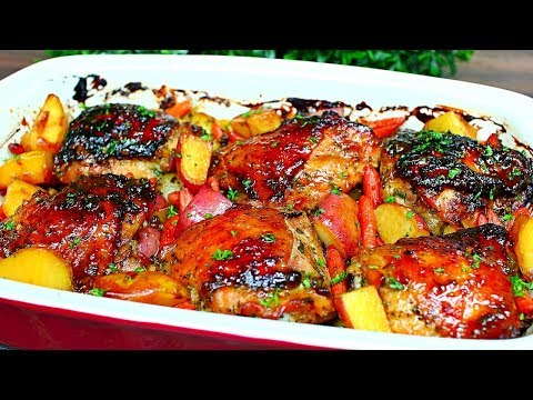 Honey Garlic Butter Chicken and Potatoes Recipe - Easy Delicious Chicken and Potatoes Video