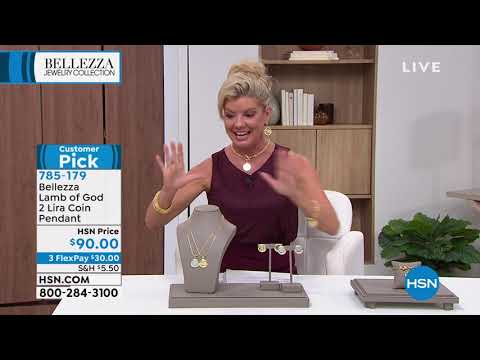 Bellezza Lamb of God 2 Lira Coin Bronze Pendant with Cha...