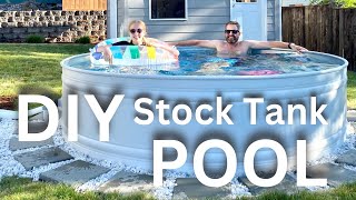 STOCK TANK POOL DIY!  EASY BACKYARD PLUNGE POOL | HOW TO BUILD