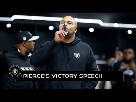 Coach Pierce's Locker Room Victory Speech vs. Broncos: 'Remember This Moment!' | Raiders | NFL