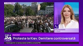 Ucrainenii s-au adunat la Kiev pentru a protesta împotriva demiterii ministrului Apărării