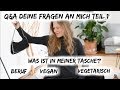 Q A MEINE TASCHE BERUF ERNÄHRUNG FRÜHER DEINE FRAGEN MEINE ANTWORTEN