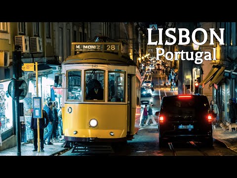 Lisbon Walking Tour: Exploring Baixa at Evening in stunning 4K