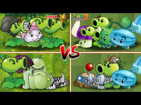PVZ FUSION VS PVZ 2 -  4 Plants Team Vs 4 Plants Team Vs  Zombie Team - p8 - Who's the stronger ?