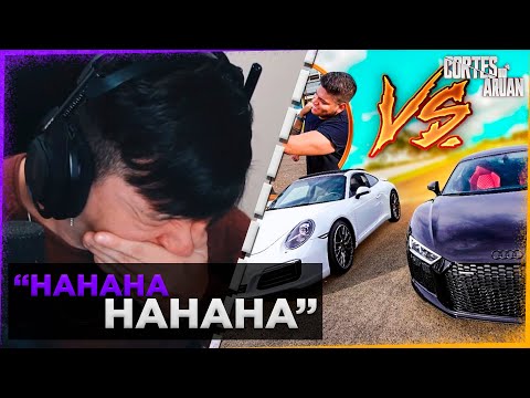ARUAN REAGE A EU ACHEI QUE MEU PORSCHE ERA MAIS FORTE QUE ESSE R8 v10 😭(THIAGO REIS)-Cortes do Aruan