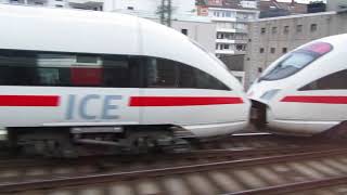 Travel in a EuroCity train: From Mainz to Cologne, Germany