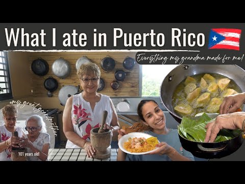 What I eat in a week in Puerto Rico! (everything my grandma made me) + see my 101 yr old great gma!