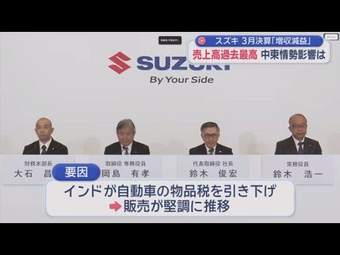 YouTube Video スズキの２０２６年３月期の決算は増収減益　今年度の業績予想は中東情勢の状況が不透明なため、その影響は数字に反映させず