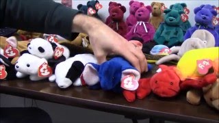 Rarest TY Beanie Babies Collection - Royal Blue Peanut, Wingless Quackers & more - BBToyStore.com