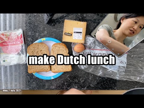 Uncut - Making Dutch lunch - Old Amsterdam cheese, fried cervelaat and egg in the pan - July 2  2021