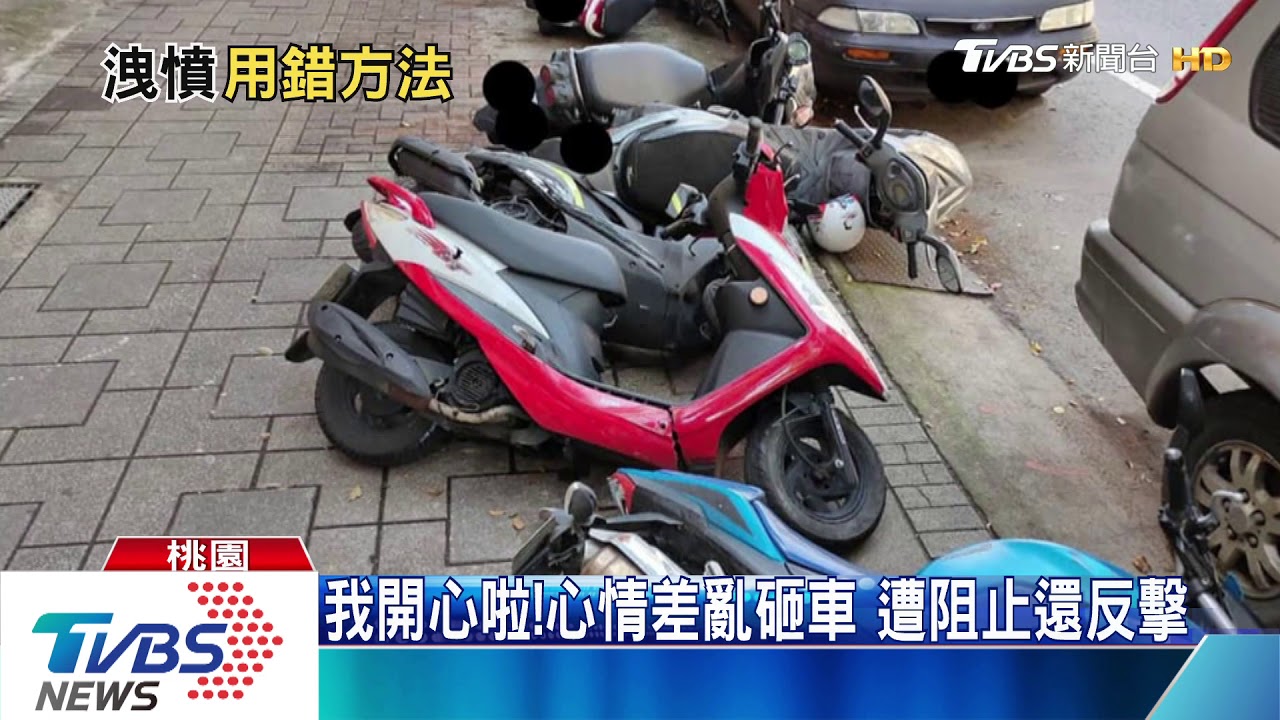 我開心啦！心情差亂砸車　遭阻止還反擊
