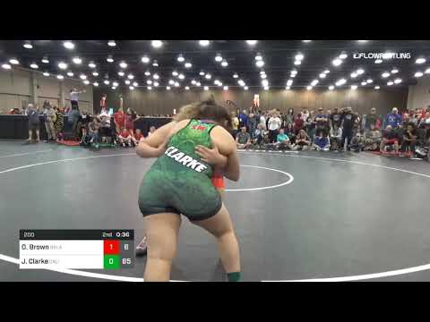 200 Lbs Rr Rnd 5 Olivia Brown Oklahoma Dual Vs Jasmin Clarke California Blue
