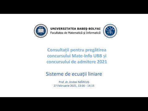 Consultații Mate-Info UBB | Sisteme de ecuații liniare