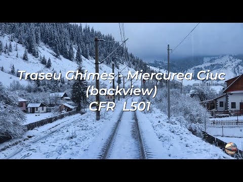 Traseu Ghimeș - Miercurea Ciuc cu trenul (Linia 501; train backview/rearview) iarna