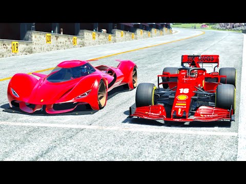 Ferrari F1 2020 vs 2025 Ferrari Piero T2 LM Stradale LMP1 at Monaco