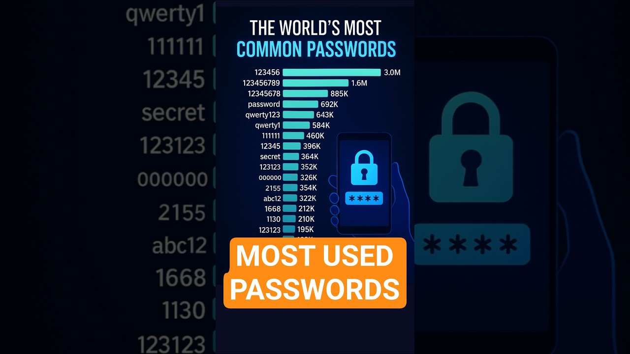 The World's most used Passwords #shorts