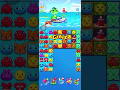 Summer Friends match 3 - Level 371 walkthrough (Hard level) : King Olli gameplay