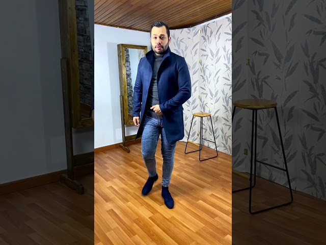 Vídeo relacionado con Gabardina de negocios para hombre, abrigo de invierno con solapa de doble botonadura, chaqueta para caballero, ropa de abrigo de manga larga cortavientos (XL, gris oscuro)