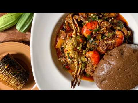 Seafood Ila Alasepo okro soup style