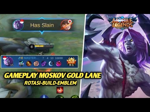 GAMEPLAY MOSKOV GOLD LANE | ROTASI • BUILD • EMBLEM