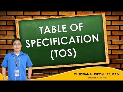 TABLE OF SPECIFICATION (TOS) | Definition, Importance, and Preparation | #TestBluePrint
