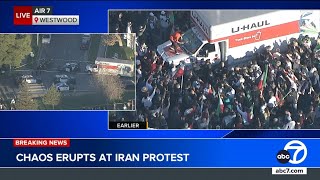 Chaos erupts after U-Haul drives into crowd during anti-Iranian regime rally in LA