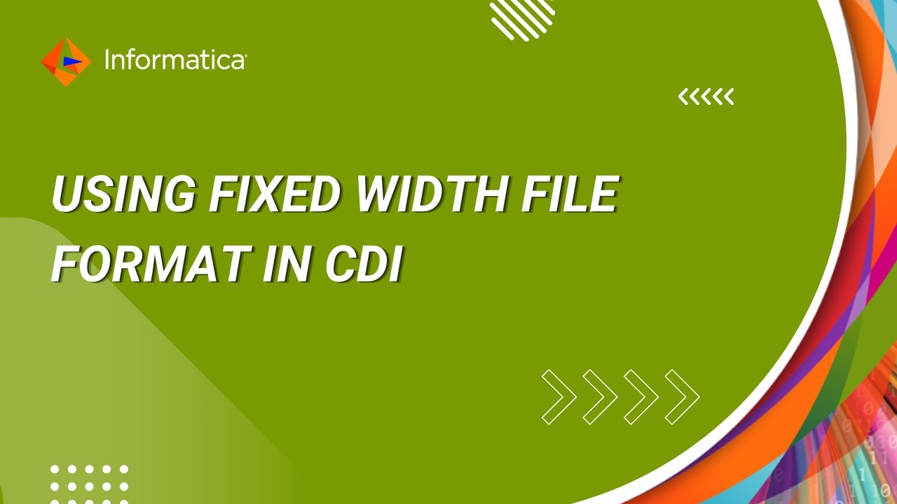 How to Use Fixed Width File Format in CDI