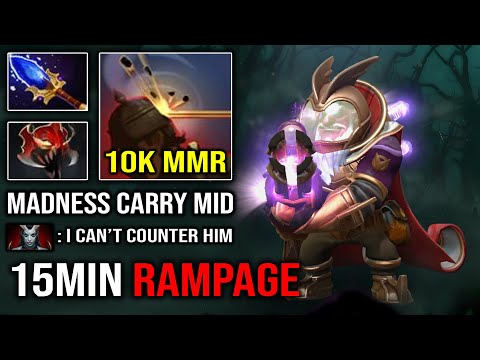 WTF 15MIN RAMPAGE Solo Mid Sniper 1st ITEM Madness Mask 100% Free Hit EZ Anti Counter QOP Mid Dota 2