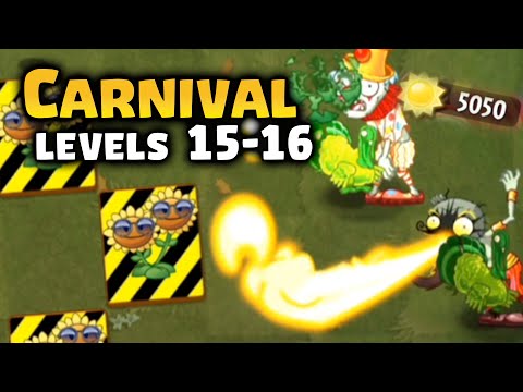 Plants vs Zombies 2 - Backyard Big Top - Carnival Event Levels 15-16 - Update 9.4.1