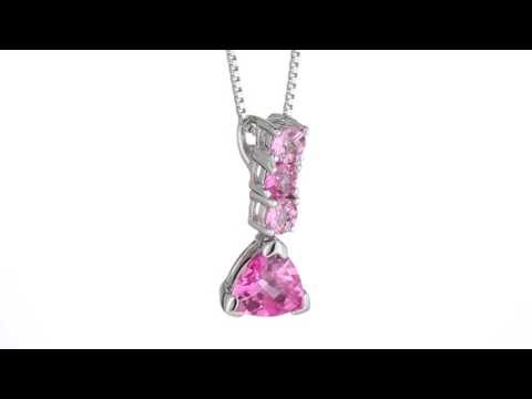 Sterling Silver Pink Sapphire Pendant Style SP8416 by Peora Jewelry